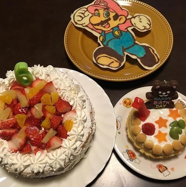 長男の6歳誕生日キャラチョコケーキ：マリオ